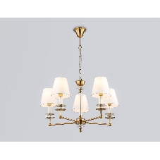 Люстра Ambrella light LH71021/5 BS/WH латунь/белый E14*5 max 40W D670*1130