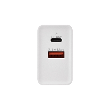 Сетевое зарядное устройство Rexant Type-C + USB 3.0 с Quick charge, белый