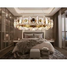 Светильник Ambrella light LH31027 BS/TI латунь/янтарь 72W 3000K D700*150