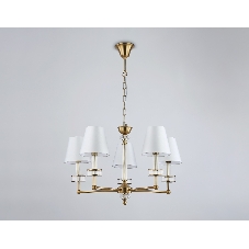 Люстра Ambrella light LH71021/5 BS/WH латунь/белый E14*5 max 40W D670*1130