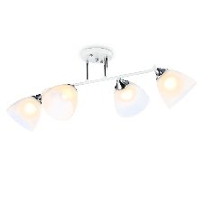 Светильник Ambrella light TR303003/4 WH/CH/FR белый/хром/белый матовый E27/4 max 40W 780*350*240 Светильник Ambrella light TR303003/4 WH/CH/FR белый/хром/белый матовый E27/4 max 40W 780*350*240