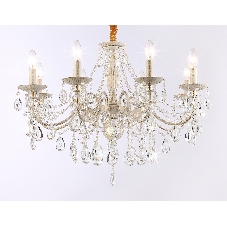 Светильник Ambrella light TR4945/8 WH/GD/CL белый/золото/прозрачный E14/8 max 40W D715*555