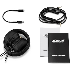 Беспроводные/проводные наушники Marshall Major V черный, накладные, Bluetooth + проводной, беспроводная зарядка, до 100 ч