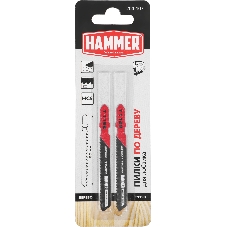 Пилка для лобзика Haммerflex 204-107 JG WD-PL T119B (2pcs) мягк.др\пл, 67мм, шаг 1.9-2.3, HCS, 2шт