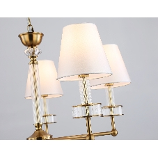 Люстра Ambrella light LH71021/5 BS/WH латунь/белый E14*5 max 40W D670*1130