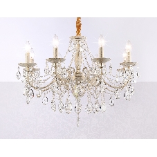 Светильник Ambrella light TR4945/8 WH/GD/CL белый/золото/прозрачный E14/8 max 40W D715*555