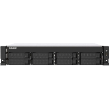 Сетевое хранилище SMB QNAP TS-873AeU-4G NAS 8x3.5/2.5 SATA/SSD trays, 2 x M2 PCIe, 2x 2.5 GbE, 2U rackmount, 1 PSU. AMD Ryzen V1500B 4-core/8-thread 2.2 GHz processor, 4 Gb DDR4 RAM (1*4 Gb) up to 64Gb (2*32 Gb). W/o rail kit RAIL-B02