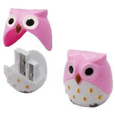 Точилка для карандашей ручная Silwerhof Owl Солнечная коллекция, 2 отверстия, пластик, ассорти, коробка