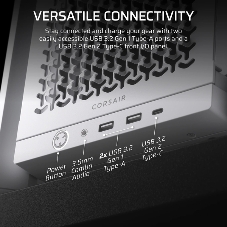 Компьютерный корпус без блока питания Corsair Frame 4000D, Midi-Tower, TG, no fan, 2xUSB-A 3.2, 1xUSB 3.2 Type-C, E-ATX, ATX, mATX, mITX White