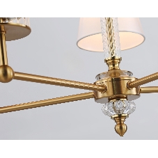 Люстра Ambrella light LH71021/5 BS/WH латунь/белый E14*5 max 40W D670*1130