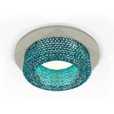 Комплект встраиваемого светильника Ambrella light XC7623023 SGR/BL серый песок/голубой MR16 GU5.3 (C7623, N7194)