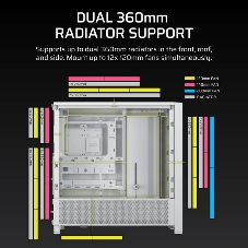 Компьютерный корпус без блока питания Corsair Frame 4000D, Midi-Tower, TG, no fan, 2xUSB-A 3.2, 1xUSB 3.2 Type-C, E-ATX, ATX, mATX, mITX White