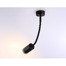 Светильник настенно-потолочный гнущийся с выключателем Ambrella light FW2470 BK черный GU10 max 12W D55*L100*H300