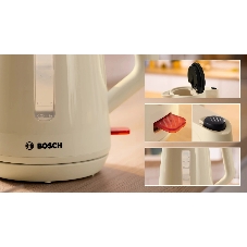 Чайник электрический Bosch TWK1M127 бежевый, 1.7 л, 2400 Вт