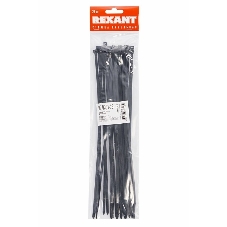 Хомут-стяжкa нeйлонoвая Rexant 300x4,8 мм, черная, упаковка 25 шт.