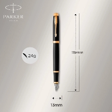 Ручка перьевая Parker IM Core F321 (CW1931645) Black GT F сталь нержавеющая подар.кор.