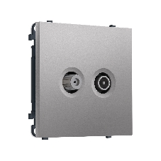 Комплект механизма розетки TV оконечной + SAT SIGMA Сталь матовый 5-862MHz 3.5dB/950-2150MHz 3.8dB QUANT PRO (SP5133, PR217)