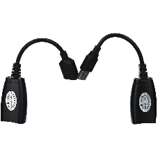 Кабель AM/AF удлинитель USB по витой паре VCOM (AM/RJ45-RJ45/AF) до 45m CU824