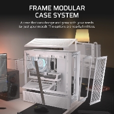 Компьютерный корпус без блока питания Corsair Frame 4000D, Midi-Tower, TG, no fan, 2xUSB-A 3.2, 1xUSB 3.2 Type-C, E-ATX, ATX, mATX, mITX White