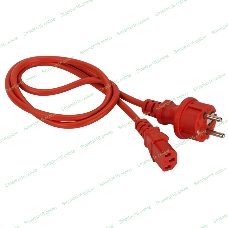Шнур питания Lanmaster C13-Schuko прямая, 3х0.75, 220В, 10А, красный, 1.5 метра