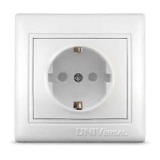 Розетка 1-м СП Севиль 16А IP32 с заземл. защ. шторки бел. UNIVersal С0049 Розетка 1-м СП Севиль 16А IP32 с заземл. защ. шторки бел. UNIVersal С0049