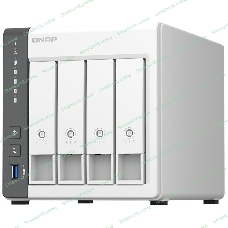 Сетевое хранилище SMB QNAP TS-433-4G NAS 4 HDD trays. ARM 4-core Cortex-A55 2.0GHz, ram 4 Gb (max), 1x1GbE, 1x2.5GbE, 2xUSB 2.0 port,1xUSB 3.2 Gen 1