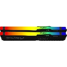 Оперативная память Kingston Fury Beast, DDR5, 64Gb (2x32Gb), 6000MHz, CL30, DIMM, с радиатором, RGb, черный
