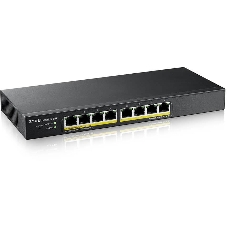 Коммутатор гибридный Smart L2 PoE+ Zyxel NebulaFlex GS1915-8EP, 8xGE PoE+, бесшумный (без вентилятора), бюджет PoE 60 Вт, автономное/облачное управление