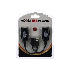 Кабель AM/AF удлинитель USB по витой паре VCOM (AM/RJ45-RJ45/AF) до 45m CU824