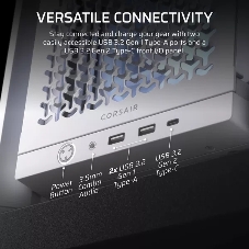 Компьютерный корпус без блока питания Corsair Frame 4000D RS ARGb, Midi-Tower, TG, 3x120мм ARGb, 2xUSB-A 3.2, 1xUSB 3.2 Type-C, E-ATX, ATX, mATX, mITX White
