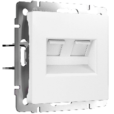 Розетка двойная Werkel Ethernet RJ-45 (белый матовый) W1181161