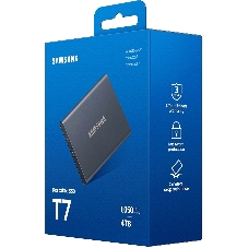 Внешний SSD Samsung T7 Shield, 4TB, USB 3.2 Gen 2 Type-C, R/W 1050/1000, черный