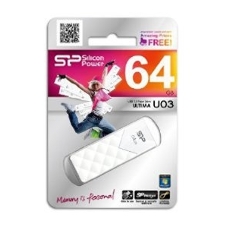 Флешка USB Silicon Power USB 64Gb Ultima U03 SP064Gb,UF2U03V1W USB 2.0, белый
