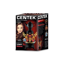 Самовар Centek CT-0092 B (черн+рисунок+золото), 4.0л, 2300 Вт, поддерж.t + LED индикатор