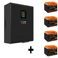 Комплект Источник бесперебойного питания EX296003RUS + батарея 40Aч EX282979RUS 4шт (инвертор, синус, для котла, настенный) ExeGate FineSine SX-3000.LCD.AVR.2SH.T <3000VA/2100W, чистая синусоида, цветной LCD-дисплей, AVR, 2*Schuko+клеммы, линейно-интерактивный, крепление настенное, черный> + батарея ExeGate HR 12-40 (12В, 40Ач) 4шт