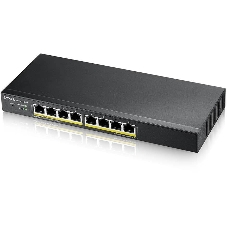 Коммутатор гибридный Smart L2 PoE+ Zyxel NebulaFlex GS1915-8EP, 8xGE PoE+, бесшумный (без вентилятора), бюджет PoE 60 Вт, автономное/облачное управление