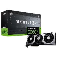 Видеокарта MSI RTX 5060 Ti VENTUS 3X OC 16GB, NVIDIA RTX 5060 Ti, 16 ГБ GDDR7, 128 бит, PCI-e 5.0, 1xHDMI, 3xDP, 2602 МГц
