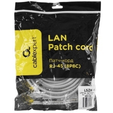Патч-корд LSZH UTP Cablexpert PP31-5M cat.5e, 5м, литой, многожильный, серый