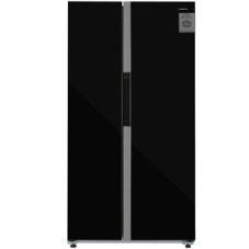 Холодильник Maunfeld MFF177NFB Slim Inverter черный двухкамерный 352/198л морозилка слева, No Frost, Side by Side