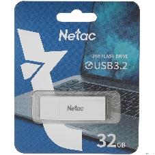 Флешка USB Netac U185 белый USB 3.0 Flash 32Gb, NT03U185N-032G-32WH, LED индикатор