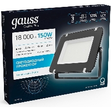 Прожектор светодиодный Gauss 613100150150Вт IP65 6500к черный 1/4