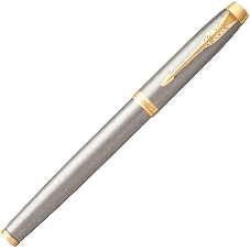 Ручка перьевая Parker IM Core F321 (CW1931649) Brushed Metal GT F сталь нержавеющая, подарочная коробка
