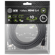 Кабель аудио-видео Cactus CS-HDMI.1.4-10 HDMI (m)/HDMI (m) 10м. позолоченные контакты черный
