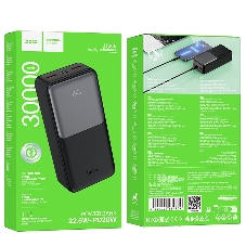 Портативный аккумулятор Hoco J136B, 30000мА·ч, QC/PD, 3A, с дисплеем, черный