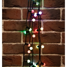 Гирлянда светодиодная Neon-night Шарики 5м, 20 LED, IP20, прозрачный провод, свечение мульти (RG/RB), контроллер 8 режимов, 230В