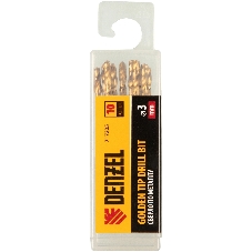 Сверло по металлу Denzel 3 мм, HSS-Tin, Golden Tip, 10 шт.