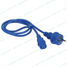 Шнур питания Lanmaster C13-Schuko прямая, 3х0.75, 220В, 10А, синий, 1.5 метра