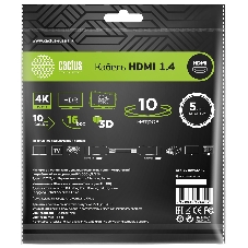 Кабель аудио-видео Cactus CS-HDMI.1.4-10 HDMI (m)/HDMI (m) 10м. позолоченные контакты черный