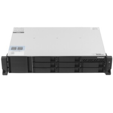 Сетевое хранилище SMB QNAP TS-873AeU-RP-4G NAS 8 HDD trays, 2x 2.5 GbE. 64-bit 4-core AMD V1500B 2,2 GHz, 4 Gb. RAM (1*4 Gb) up to 32Gb (2*16 Gb), 2 x M2 2280 (PCIe Gen3 x 1), 2xPSU W/o rail kit RAIL-B02