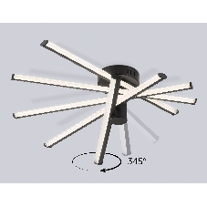 Потолочный светодиодный светильник Ambrella light FL6222 BK черный 70W 3000K-6400K 605*605*170 (ПДУ ИК)
